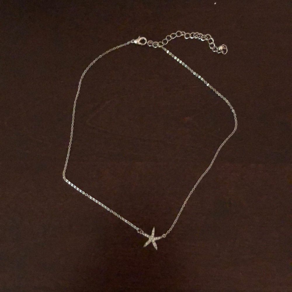 Diamond starfish necklace